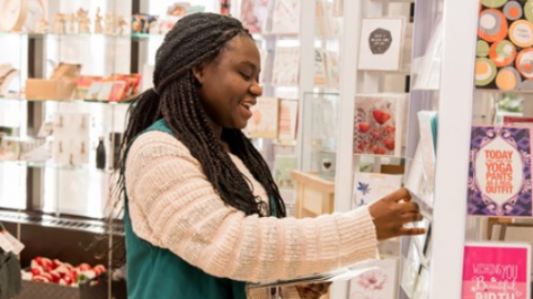 Lady browsing in a gift shop