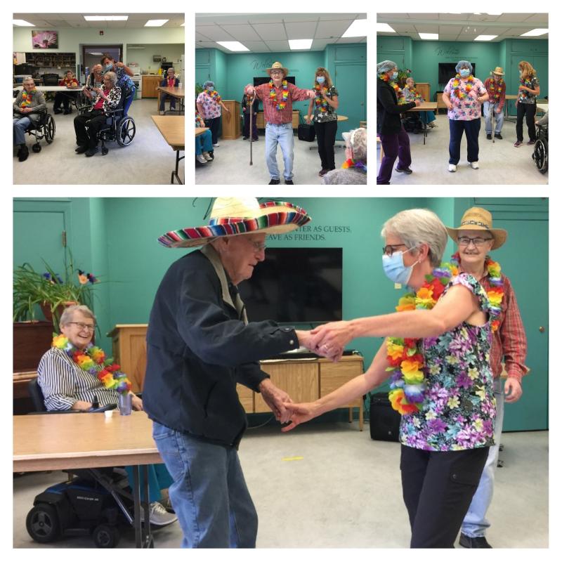  Long-term care residents and staff bust a move to celebrate being fully vaccinated.
