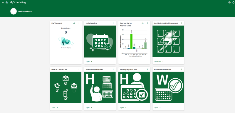 AIMS time scheduling dashboard